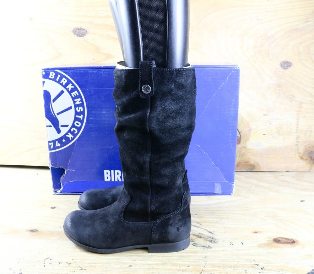 New Birkenstock Boots 36 Womens Black Suede Leather 5 Sarnia High Tall